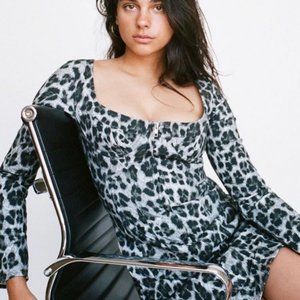 Miaou Leopard denim dress